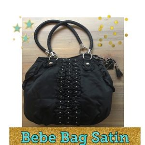 Bebe Bag - Black Satin